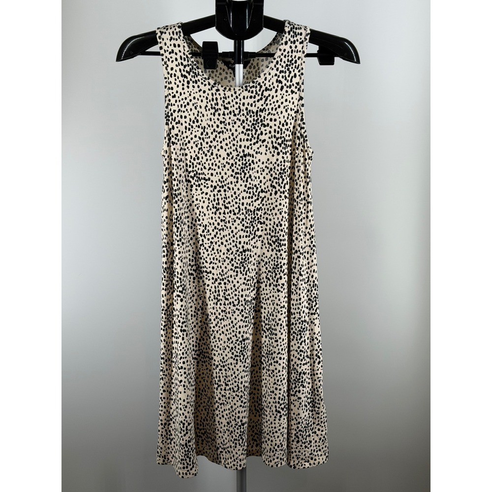 Express Womens Sleeveless Shift Dress‎ Animal Print Tan Black Size S